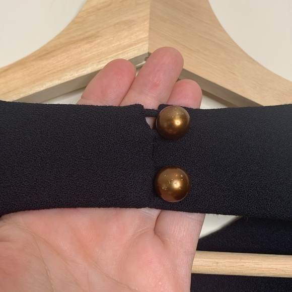 Pearl C | Vintage Black Crepe Wool Lined Long Sleeve Sheath Dress 6 - Picture 15 of 17